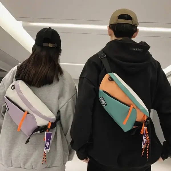 Bauchtasche Herren zum Umhängen, Colorblock aus Nylon – Bild 2
