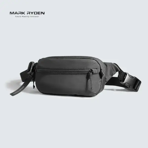 Bauchtasche Damen Schwarz Stoff mit Innenfächern – Bild 2