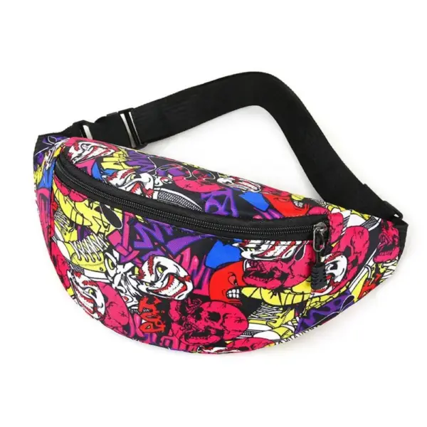 Bunte Bauchtasche mit Graffiti-Print und Reißverschluss