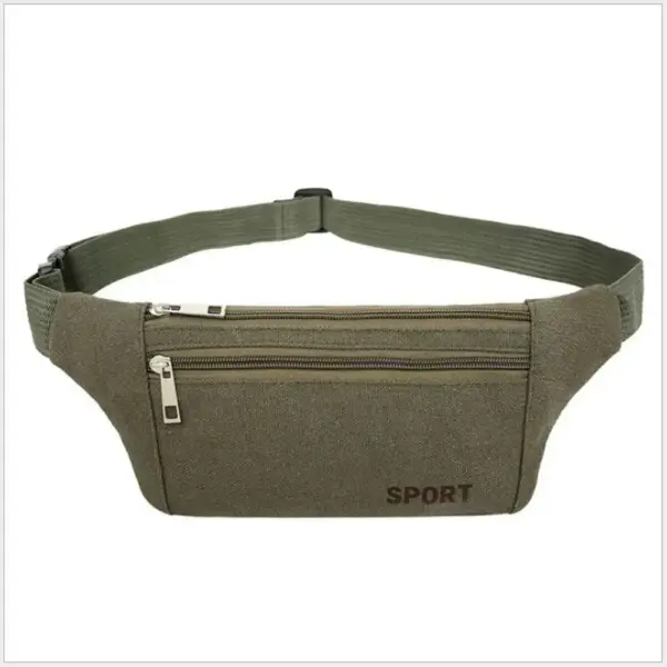 Schmale Bauchtasche in Canvas-Optik mit Kopfhöreröffnung