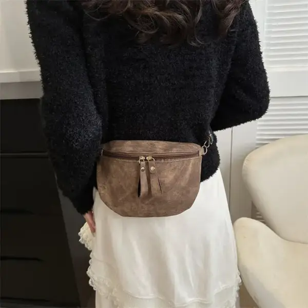 Bauchtasche Damen im Vintage-Look mit Ethno-Muster-Gurt – Bild 2