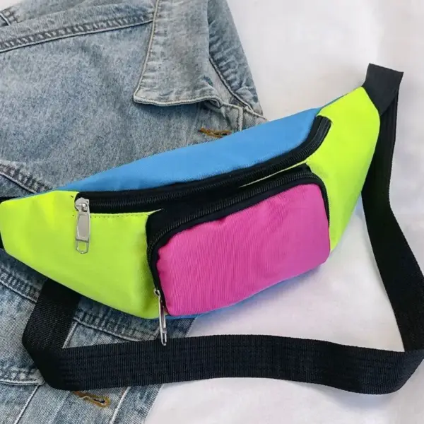 Bauchtasche Damen im Neon-Retro-Stil mit Fronttasche – Bild 2
