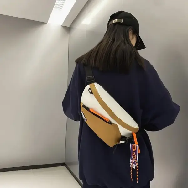 Bauchtasche Herren zum Umhängen, Colorblock aus Nylon