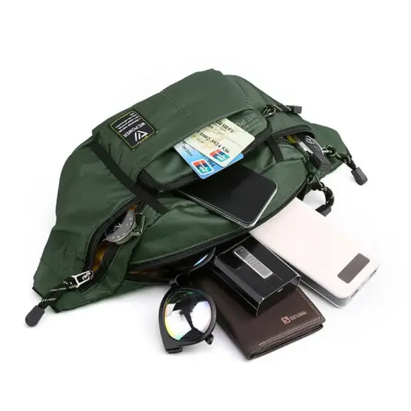 Große Bauchtasche Herren in Blau mit Gurt und Außenfächern – Bild 2