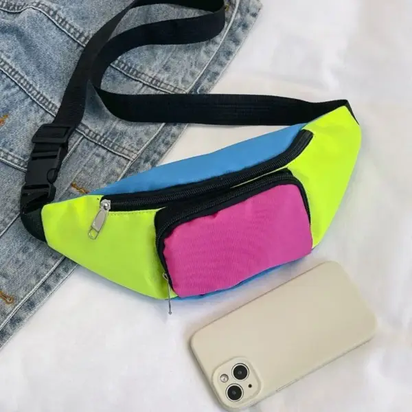 Bauchtasche Damen im Neon-Retro-Stil mit Fronttasche – Bild 3