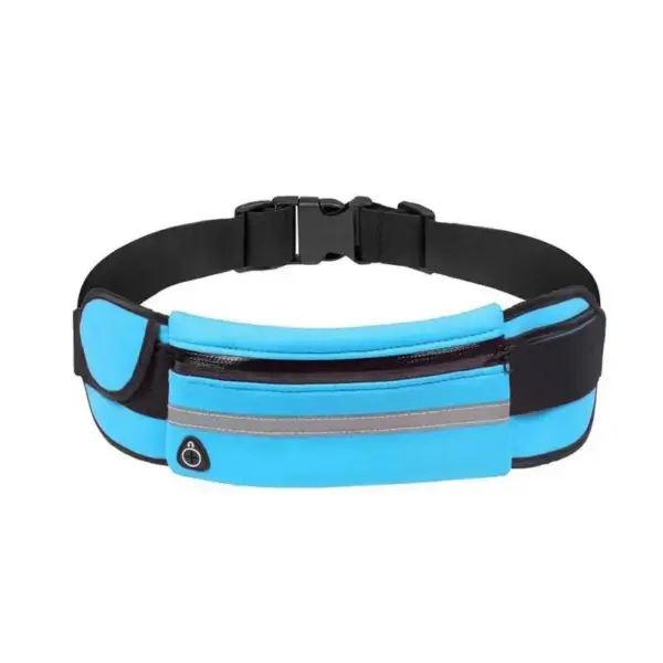 Bauchtasche Schwarz flach mit Steckschnalle und Frontfach – Bild 3