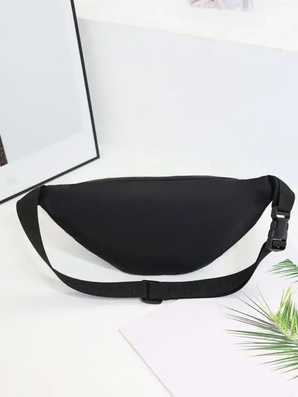 Mittelgroße Bauchtasche Schwarz mit Steppmuster – Bild 3