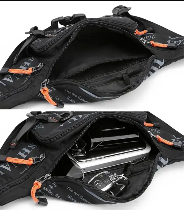 Bauchtasche Herren groß mit Schnallen und Reißverschlussfächern – Bild 2