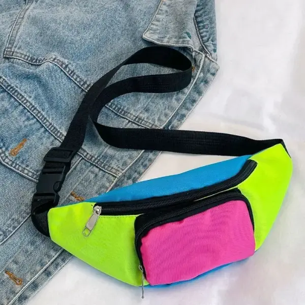 Bauchtasche Damen im Neon-Retro-Stil mit Fronttasche – Bild 4
