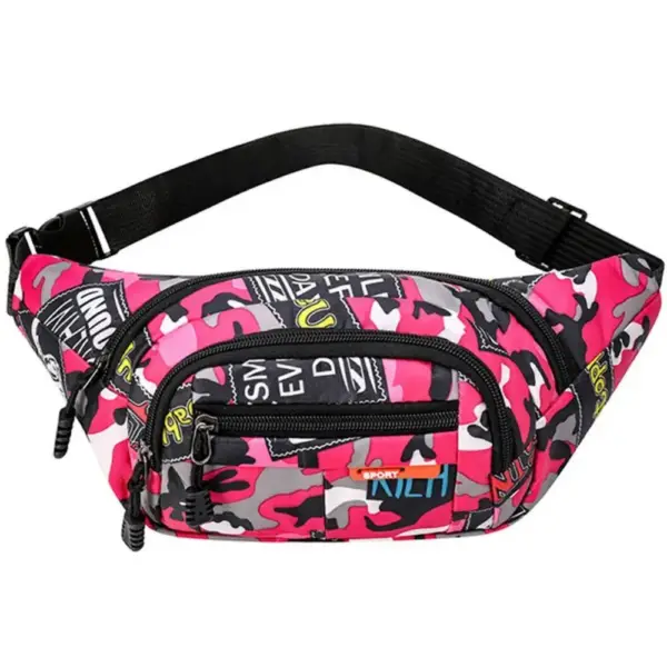 Sportliche Bauchtasche Blau mit Camouflage-Muster – Bild 3