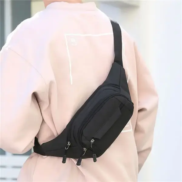 Bauchtasche Herren Grün aus Canvas mit Reißverschlussfächern – Bild 2