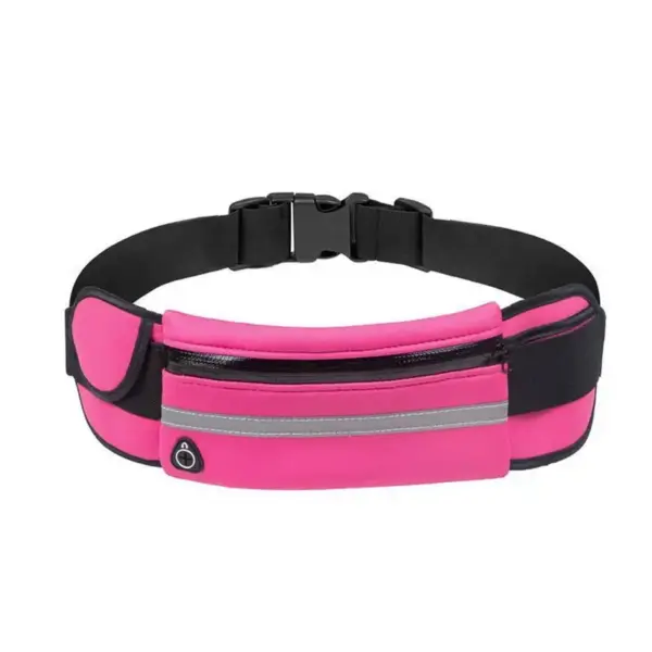 Bauchtasche Schwarz flach mit Steckschnalle und Frontfach – Bild 4