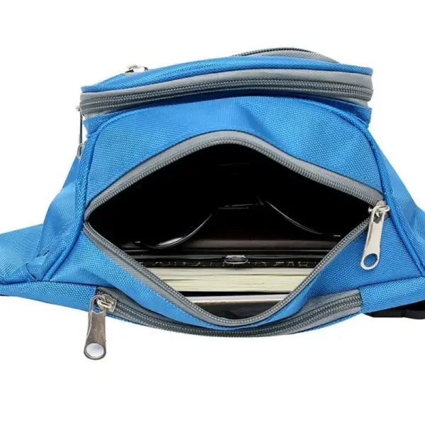 Mehrfächer-Bauchtasche aus Nylon mit grauen Akzenten – Bild 4