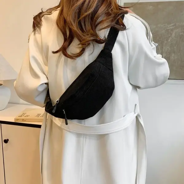 Bauchtasche Damen aus Cord mit Reißverschluss und Steckschnalle – Bild 4