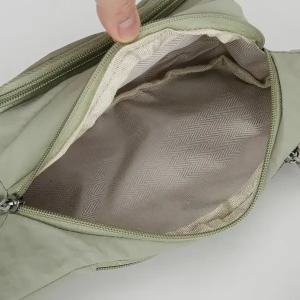 Bauchtasche Nylon mit Handyfach und Zugbändern am Reißverschluss – Bild 4