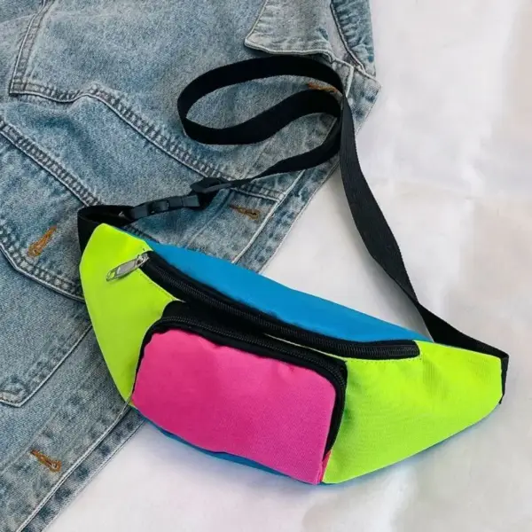 Bauchtasche Damen im Neon-Retro-Stil mit Fronttasche – Bild 5