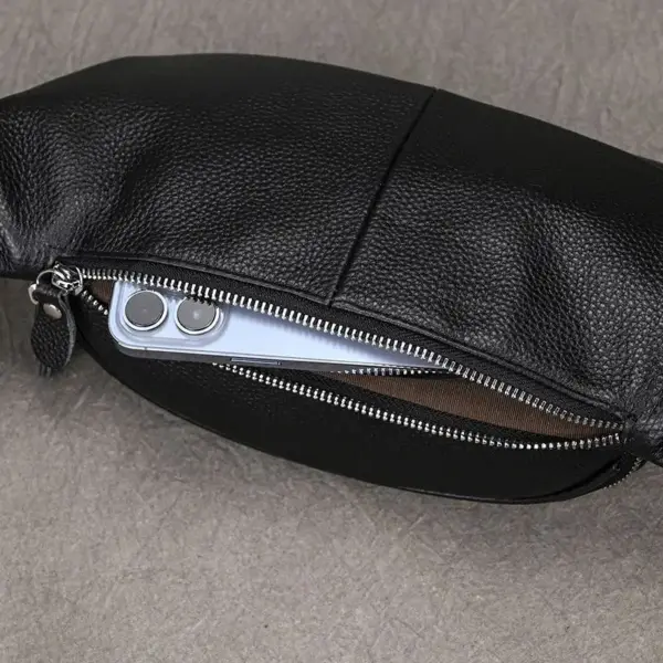Bauchtasche Herren aus Rindsleder mit Reißverschluss – Bild 5