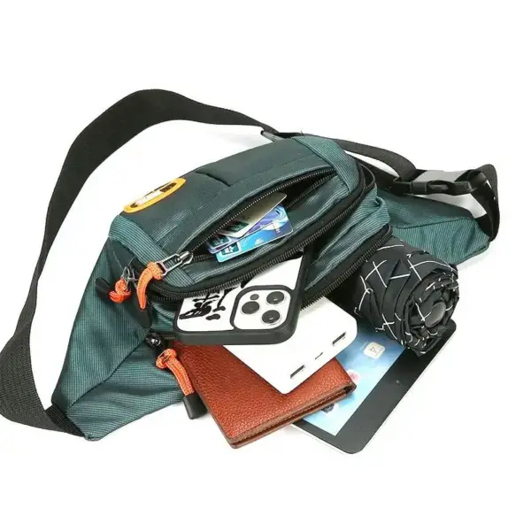 Bauchtasche Herren Sport mit Reißverschlussfächern und Schnalle – Bild 3