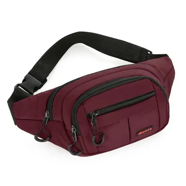 Bauchtasche Crossbody Schwarz mit mehreren Reißverschlussfächern – Bild 2