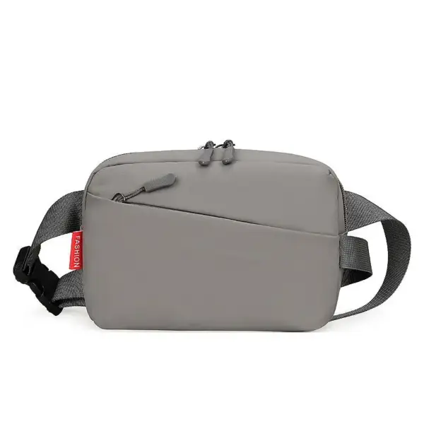 Bauchtasche Grau Damen, kompakt mit schrägem Reißverschlussfach – Bild 4
