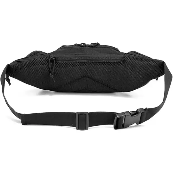 Bauchtasche aus Nylon in Schwarz mit Außentasche und Gurtraster – Bild 4