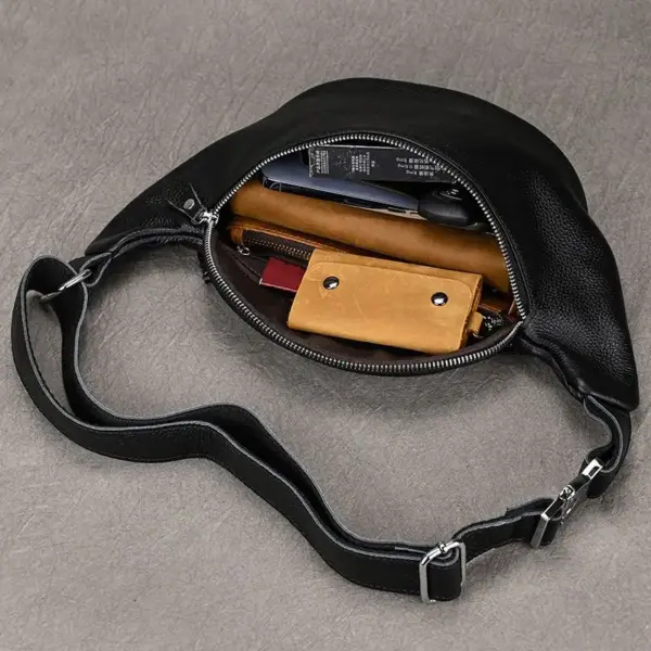 Bauchtasche Herren aus Rindsleder mit Reißverschluss – Bild 6