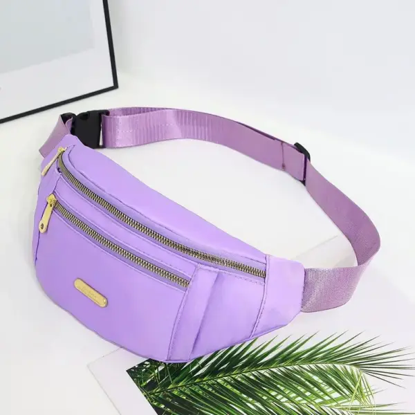 Bauchtasche Weiß mit goldfarbenen Reißverschlüssen – Bild 2