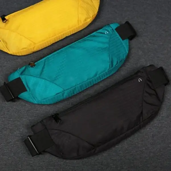 Kleine Bauchtasche Herren flach mit Reißverschluss und Schnalle – Bild 3